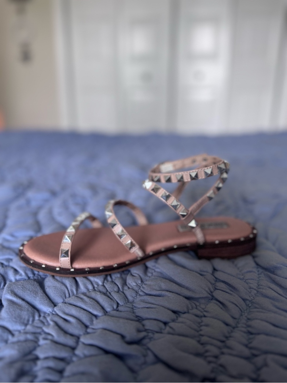 Steve Madden Nude Pyramid Stud Strappy Sandal